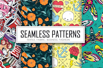 Hot Deals!  do repeat seamless pattern design, fabric design, textile print pattern design