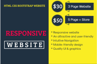 develop a responsive HTML CSS bootstrap website for you