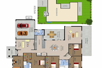 draw 2d plan , renovation plan, site plan and house map
