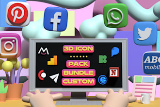 create custom 3d icons pack for your website, game or nft