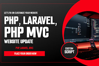 fix or redesign your PHP, laravel website