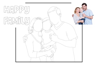 make an outlined sketch of any image you like, line art