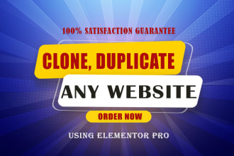 landing page, clone, copy or duplicate any website using elementor