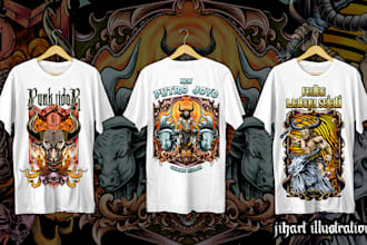 made amazing tshirt design for clothing merchandise brand and band