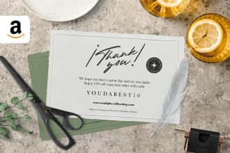 design a ready to print thank you card and envelope