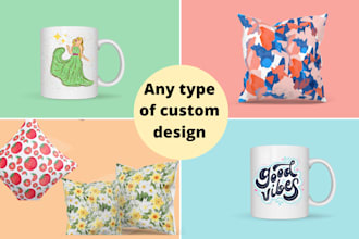 design unique caps cushions cups, mugs, and tshirt designs