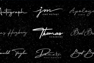 create an handwritten signature or autograph logo
