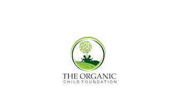 create a vibrant charity logo for the organic child foundation