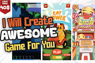 create a game for you in unity 2d or 3d, including assets without gen ai