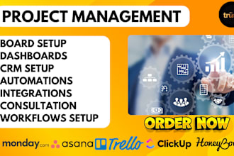be monday CRM  asana trello honeybook clickup notion project management expert
