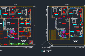 draw civil 2d floor plan with details and 3d max drawing