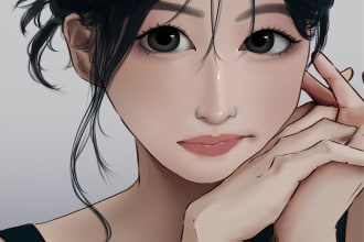 draw your character design, fanart, oc, anime in my realistic style