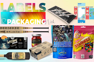 design product packaging, labels, boxes , stickers