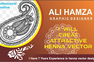 make henna vector design , logo,banners,