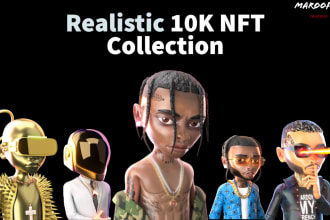 create 3d nft art and 1k 10k collection for opensea