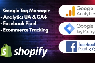 setup google tag manager, analytics ua, ga4 and meta pixel for your website
