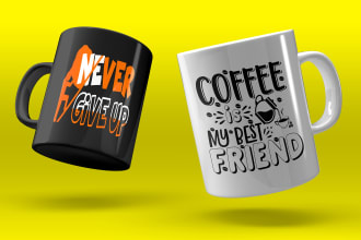 do awesome, custom coffee mug design for you