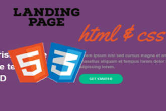 create a landing page using HTML and CSS
