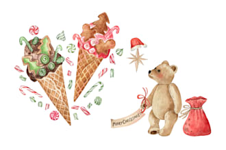 paint christmas watercolor illustration