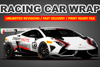 do modern racing car wrap, sports car, jump car design