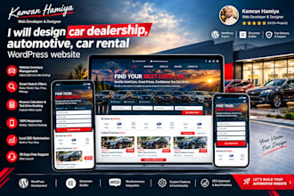 design car dealership website, automotive, car rental wordpress website