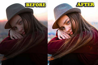do photoshop editing, photo retouching and do custom filters