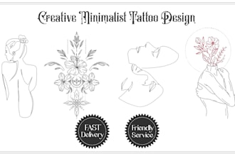 make creative minimalist tattoo design for you