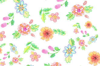 doodle simple colour pencil illustrations for you