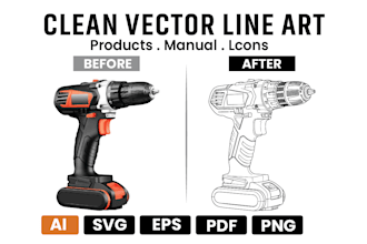 create black and white vector line art in adobe illustrator