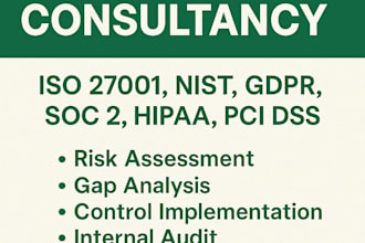 provide expert consultancy for iso 27001, nist, soc2, gdpr