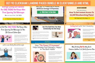 give clickbank landing pages bundle in clickfunnels and HTML