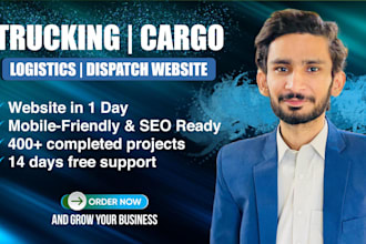 design trucking, dispatch, moving, logistics, wordpress website in 24 hours