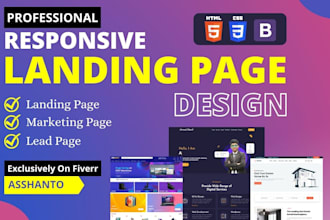 create modern and fully responsive html landing page