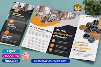 design flyer, bifold, trifold brochure, leaflet, catalog, and postcard  for you