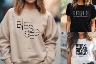 do custom typography christian t shirt design