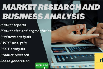 conduct market research, swot, pest and business analysis