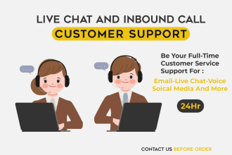 do inbound customer support service live chat  email and phone calls