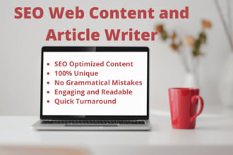 do SEO article writing, blog posts and website content