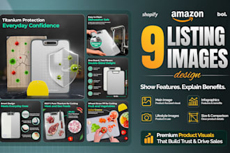 design amazon listing images, product listing images and infographics