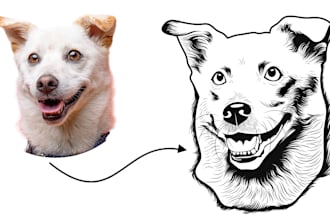 draw vector line art for your pet