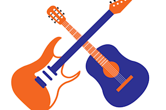 design an unique awesome guitar logo with express delivery