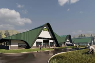 design and draw dairy cattle farm architectural drawings