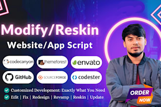 edit, modify, reskin any script, app and website source code
