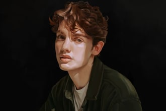 create realistic digital portrait and illustration