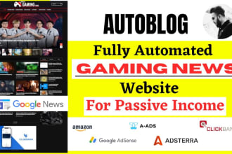 create an automated wordpress gaming news website, autoblog for passive income
