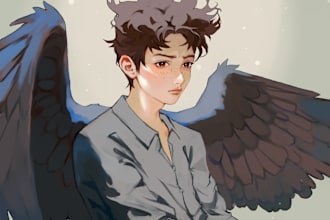 draw pretty anime semirealistic character, your oc