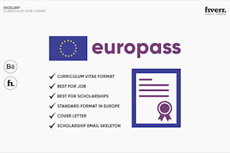 prepare a europass CV with cover letter and email design