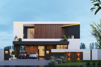 design a 3d exterior modelling and rendering of your building