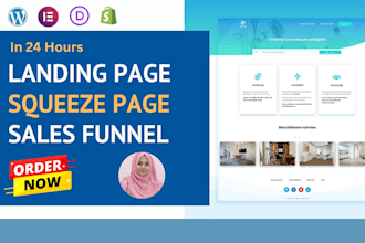create wordpress landing page in 12 hours elementor or divi