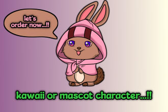 draw cute animal illustration, mascot, logo, stickers